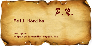 Péli Mónika névjegykártya